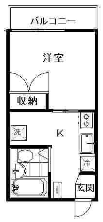 ハイツケンユー(1K/1階)の間取り写真