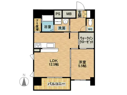 AQUA STAGE I(1LDK/3階)の間取り写真