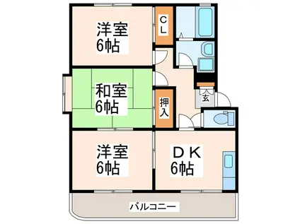 ガーデンサイドセヒロ(3DK/2階)の間取り写真