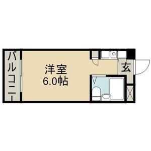 プレスイン城下(ワンルーム/3階)の間取り写真