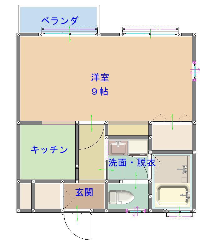 フェリーチェ検見川(1K/1階)の間取り写真
