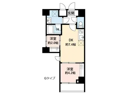 プレスタンテ ウィステリア(1SDK/7階)の間取り写真