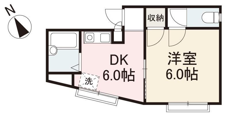 ヴィラオグラ(1DK/3階)の間取り写真