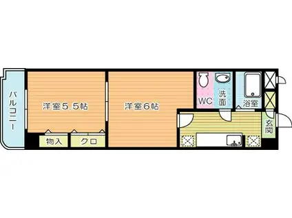 木下鉱産ビル(2K/3階)の間取り写真