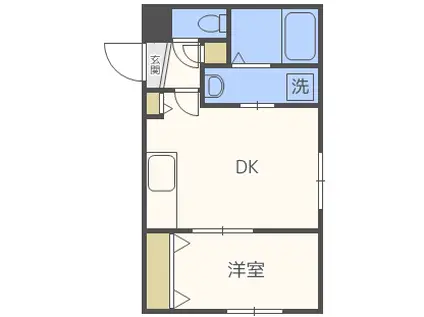 GRANDIR手稲グランディール手稲(1DK/1階)の間取り写真