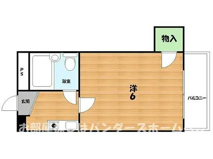 マルエスマンション牧野阪(1K/3階)の間取り写真