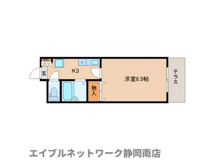 グランエスト(1K/1階)の間取り写真