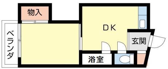 ラクーン箕面(1DK/2階)の間取り写真
