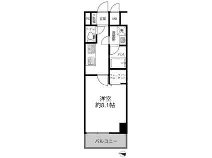 アーバングレース東松戸(1K/3階)の間取り写真