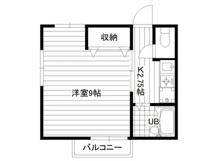 シャロム(1K/1階)の間取り写真