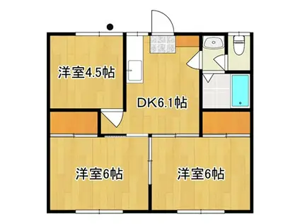 クボタハイツA(3DK/1階)の間取り写真