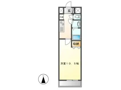あおなみ線 南荒子駅 徒歩7分 5階建 築16年(1K/5階)の間取り写真