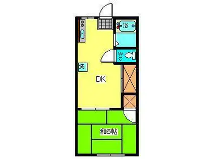 タウニィ有明(1DK/2階)の間取り写真