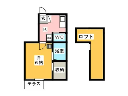 エクセルハイツ平塚(1K/1階)の間取り写真