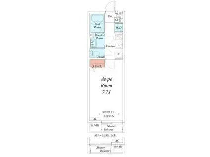 リブリ・パルティータ(1K/1階)の間取り写真