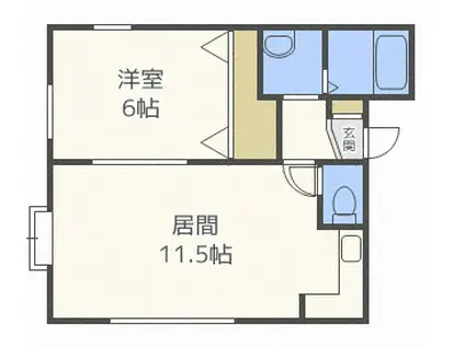 シオン高木(1LDK/3階)の間取り写真