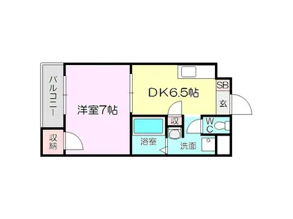 プランドールSAKAE2(1DK/9階)の間取り写真