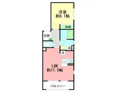 鎌倉 S HAUS(1LDK/3階)の間取り写真
