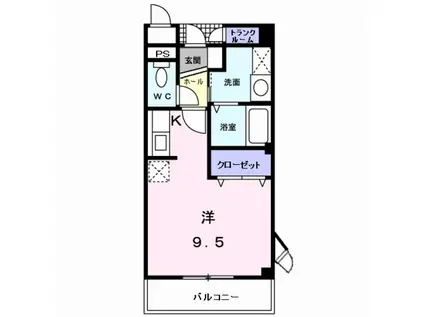 プチ・ソレール(ワンルーム/3階)の間取り写真