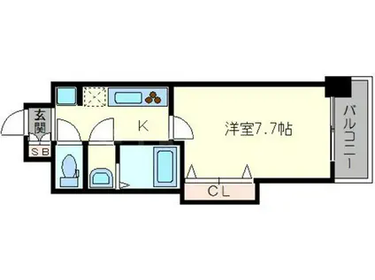 LUXE新大阪イーストI(1K/3階)の間取り写真