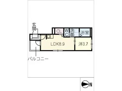 ミライズテラス東海通(1LDK/1階)の間取り写真