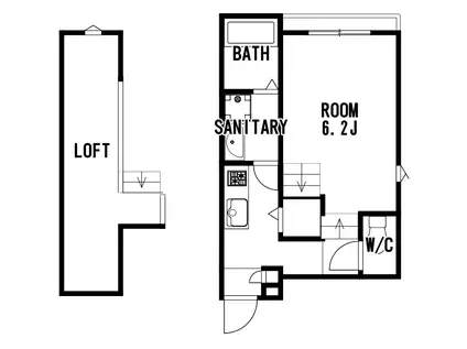 RESIDENCE IMAIKE(1K/2階)の間取り写真