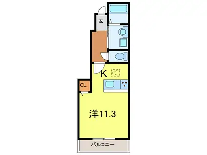 CIEL TSUIJI(ワンルーム/1階)の間取り写真