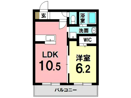 リーフ ニシヤマ(1LDK/3階)の間取り写真