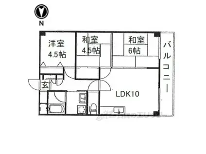 メープルコート中村Ⅱ(3LDK/5階)の間取り写真