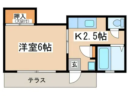 徳友ハイム(1K/1階)の間取り写真