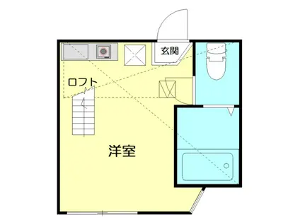 ソラーレ東逗子(ワンルーム/1階)の間取り写真