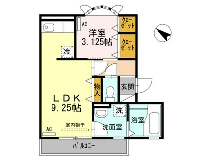 アイリスハイツ(1LDK/1階)の間取り写真