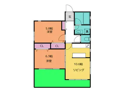 NBホームズ大宮(2LDK/1階)の間取り写真