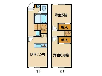 レオパレス柳戸(2DK/1階)の間取り写真