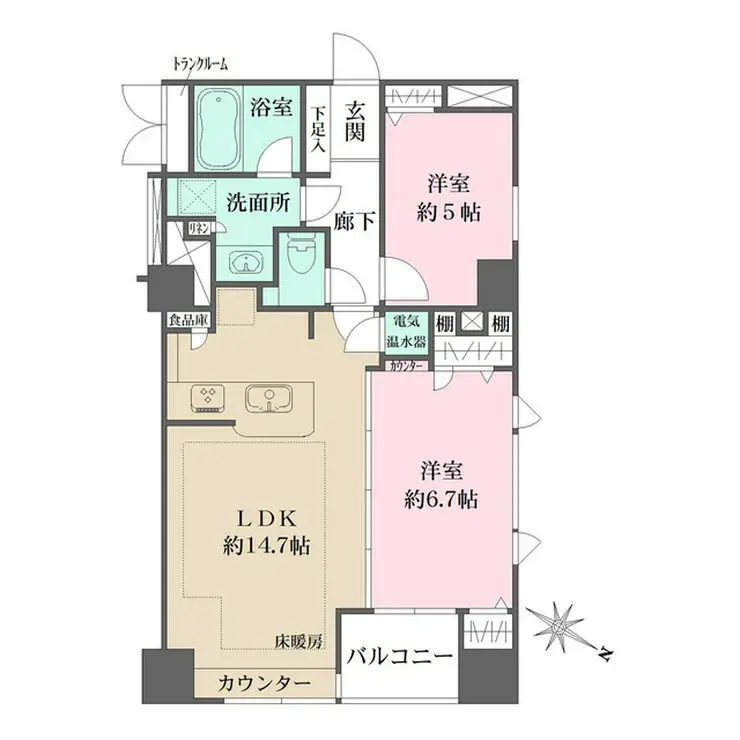 ブロードシティ東京 15階階 間取り