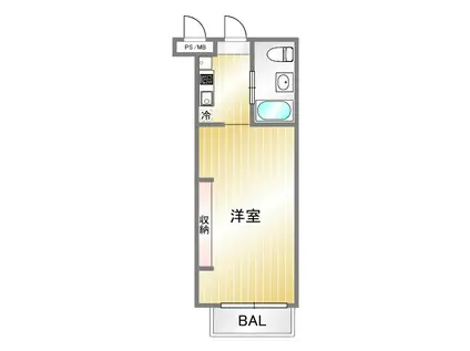 クレセンティア神戸・北野(1K/1階)の間取り写真