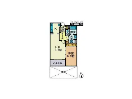 CRAYON DE COULEUR(1LDK/2階)の間取り写真