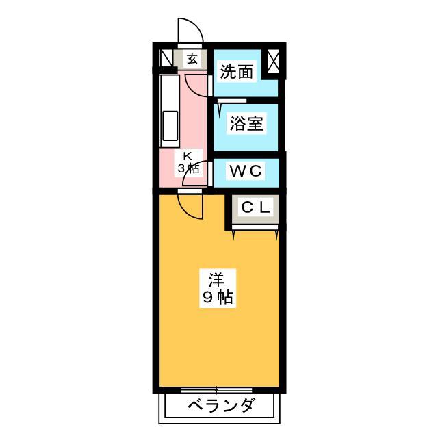 GRANDIR(1K/3階)の間取り写真