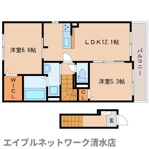 ポラリスVIII(2LDK/2階)の間取り写真