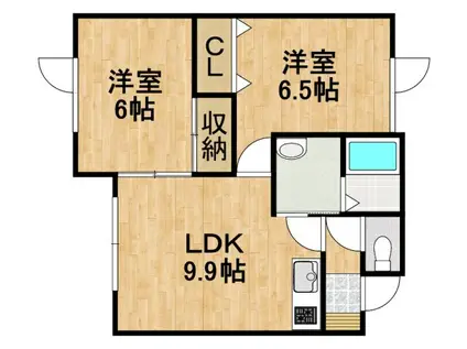 レモンハウス(2LDK/1階)の間取り写真