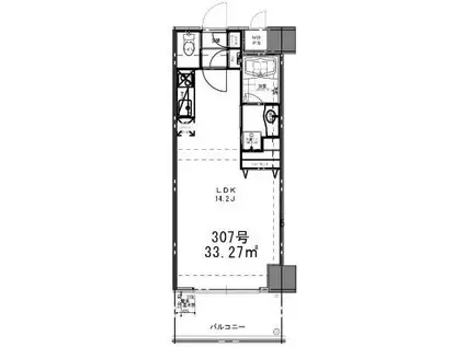 アクシア八芳(1K/3階)の間取り写真