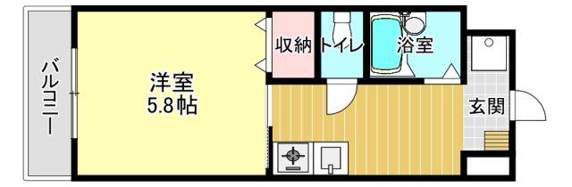 アルファビル(1K/5階)の間取り写真