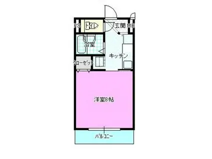 地下鉄東山線 本陣駅 徒歩14分 3階建 築26年(1K/2階)の間取り写真