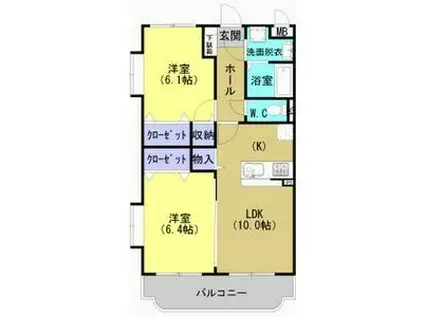 ユーミーマーベラス(2LDK/4階)の間取り写真