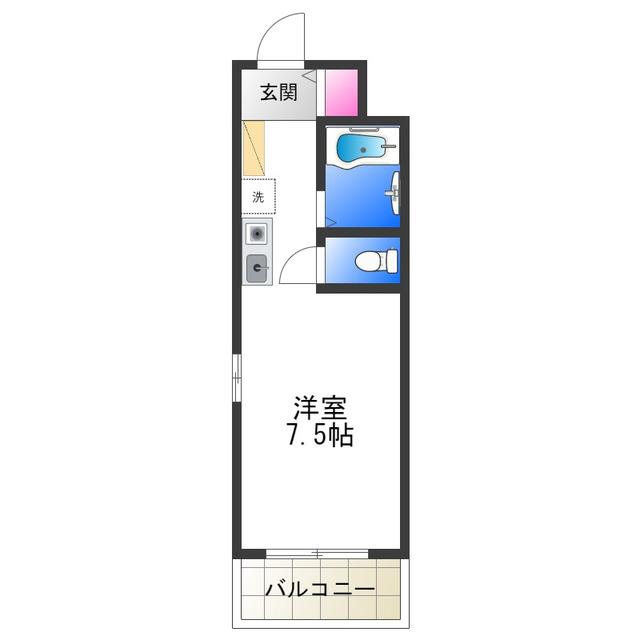 ひまわりハイツ(1K/3階)の間取り写真