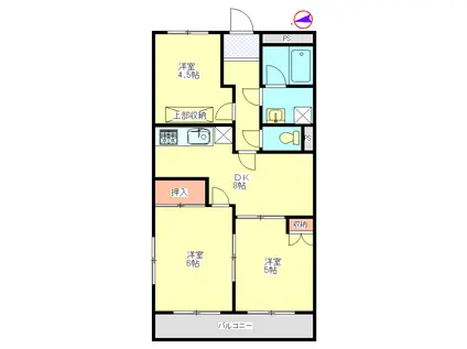 ビラージュ夏見(3DK/2階)の間取り写真