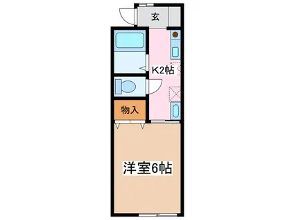 アーバンハウス深志(1K/2階)の間取り写真