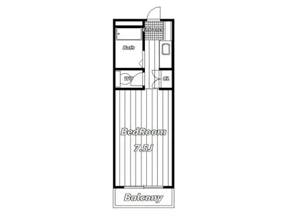 ベルフラット(1K/1階)の間取り写真