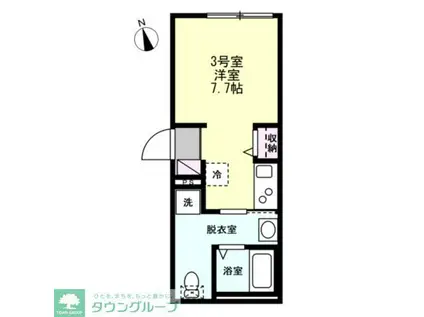 ベイルーム本厚木NORTE(ワンルーム/2階)の間取り写真