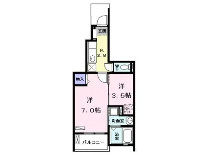 レッド・リーブスVII (2K/1階)の間取り写真